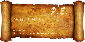 Pályi Evelin névjegykártya